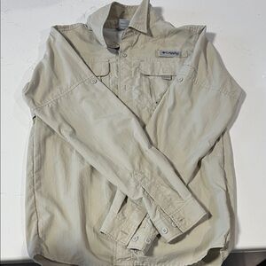 Columbia Lightweight Beige Outdoor Shirt Jacket